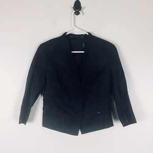 G Star Women Linen Blend Blazer Small Fitted Black